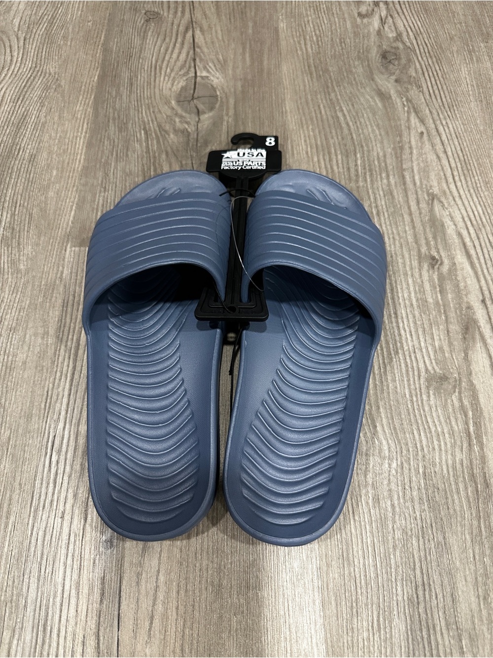 Athletic Works Men's Slate Blue Slide Sandals